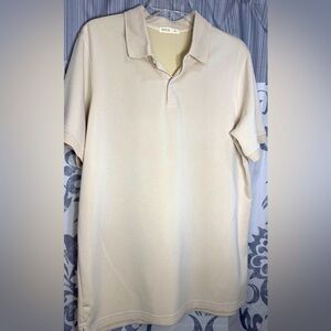 EUC Rye 51 Holden -Stone Washed Double Knit Men's Short Sleeves Polo-Sand Size L